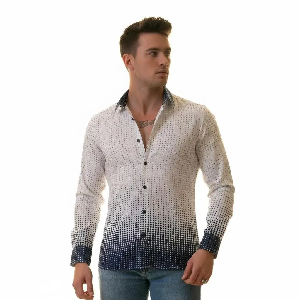 White and navy blue French style